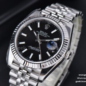 DateJust 41mm 126334 904 SS ARF Black Dial Sticks Markers on Jubilee Bracelet VR3235