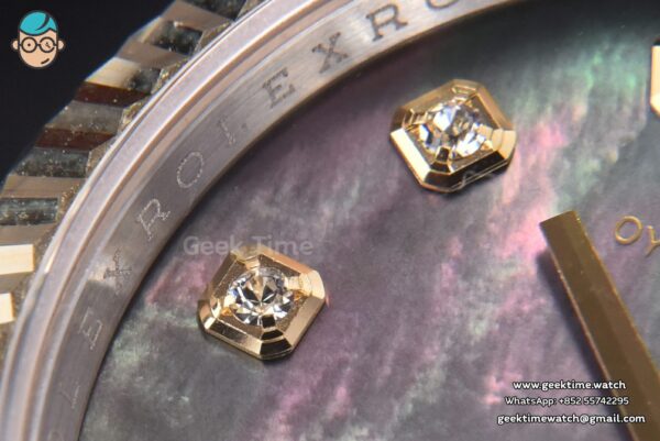 DateJust 36MM 904L YG/SS GMF Fluted Bezel Gray MOP Dial Diamond Marker Jubilee Bracelet VR3235 - Image 7