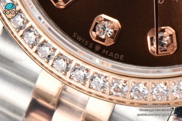 DateJust 31MM Ladies 904L RG/SS WF Diamond Brown Dial Diamond Marker Jubilee Bracelet A2671 - Image 7