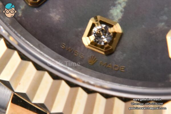 DateJust 36MM 904L YG/SS GMF Fluted Bezel Gray MOP Dial Diamond Marker Jubilee Bracelet VR3235 - Image 8