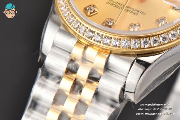 DateJust 31MM Ladies 904L YG/SS WF Diamond YG Dial Diamond Marker Jubilee Bracelet A2671 - Image 9
