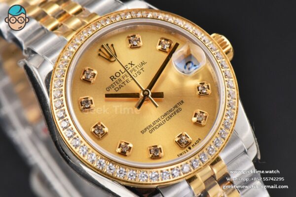DateJust 31MM Ladies 904L YG/SS WF Diamond YG Dial Diamond Marker Jubilee Bracelet A2671 - Image 11