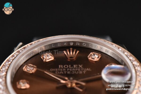 DateJust 31MM Ladies 904L RG/SS WF Diamond Brown Dial Diamond Marker Jubilee Bracelet A2671 - Image 12