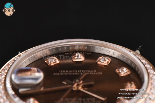 DateJust 31MM Ladies 904L RG/SS WF Diamond Brown Dial Diamond Marker Jubilee Bracelet A2671 - Image 13