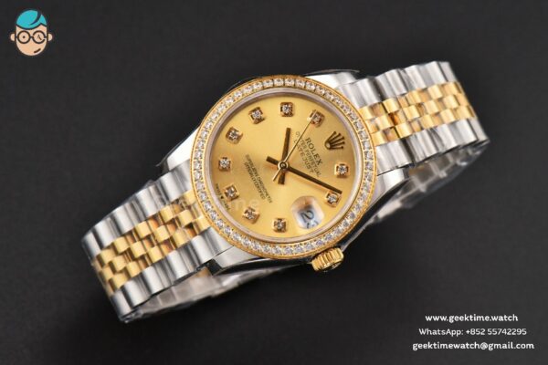 DateJust 31MM Ladies 904L YG/SS WF Diamond YG Dial Diamond Marker Jubilee Bracelet A2671 - Image 14