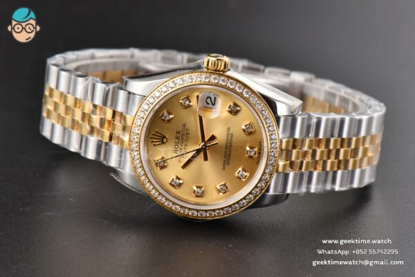 DateJust 31MM Ladies 904L YG/SS WF Diamond YG Dial Diamond Marker Jubilee Bracelet A2671 - Image 15