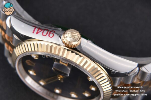 DateJust 36MM 904L YG/SS GMF Fluted Bezel Gray MOP Dial Diamond Marker Jubilee Bracelet VR3235 - Image 16