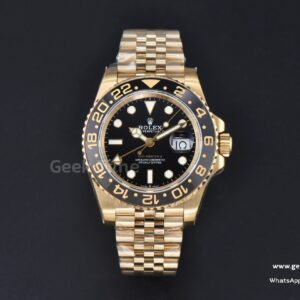 GMT Master II 126718 40mm GMF 904L YG schwarzes Zifferblatt YG Jubilee-Armband SH3285