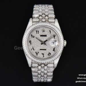 DateJust 41mm Full Diamond GMF Diamond Arabic Dial Jubilee Bracelet A2824