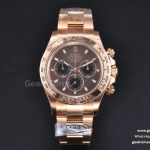 Daytona 116505 Clean 40mm RG Brown Dial Black Subdials RG Bracelet A4130