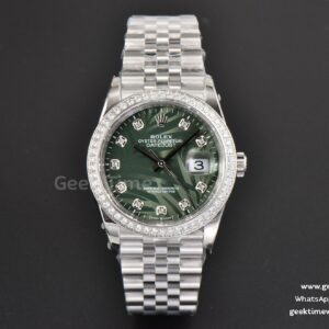 DateJust 36mm BPF grünes Palm-Zifferblatt mit Diamanten Diamant-Indizes Jubilee-Armband 2824