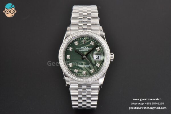 DateJust 36MM BPF Diamond Green Plam Dial Diamond Marker Jubilee Bracelet 2824 - Image 2