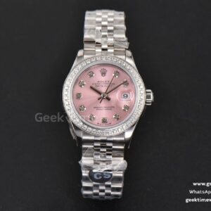 DateJust 28MM Ladies WF Diamond Pink Dial Diamond Marker Jubilee Bracelet A2236