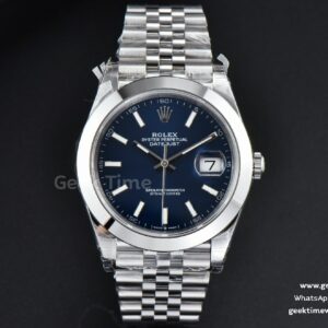 DateJust 41mm 126300 VSF glatte Lünette blaues Zifferblatt Jubilee-Armband VS3235