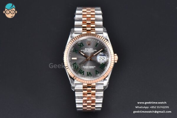 DateJust 36MM 126231 RG/SS VSF Wimbleton Gray Dial Green Marker Jubilee Bracelet VS3235 - Image 2