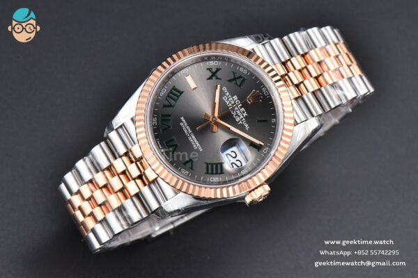 DateJust 36MM 126231 RG/SS VSF Wimbleton Gray Dial Green Marker Jubilee Bracelet VS3235 - Image 4