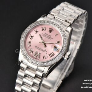 DateJust 31MM Ladies 904L WF Diamond Pink Dial Roma Marker Oyster Bracelet A2671