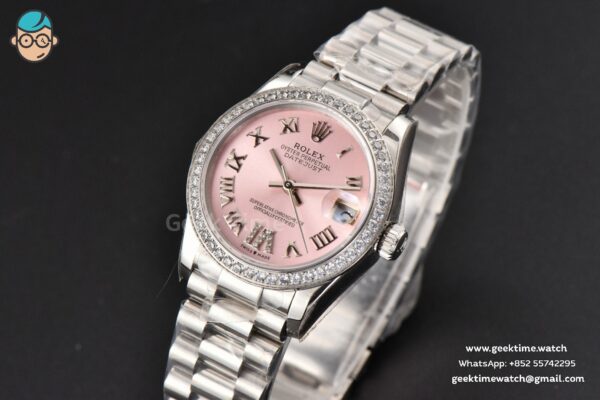DateJust 31MM Ladies 904L WF Diamond Pink Dial Roma Marker Oyster Bracelet A2671