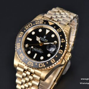 GMT Master II 126718 40mm GMF 904L YG Black Dial YG Jubilee Bracelet SH3285