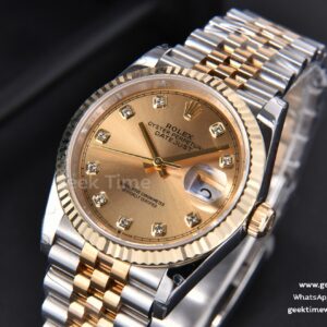 DateJust 36MM 904L YG/SS GMF Fluted Bezel YG Dial Diamond Marker Jubilee Bracelet VR3235