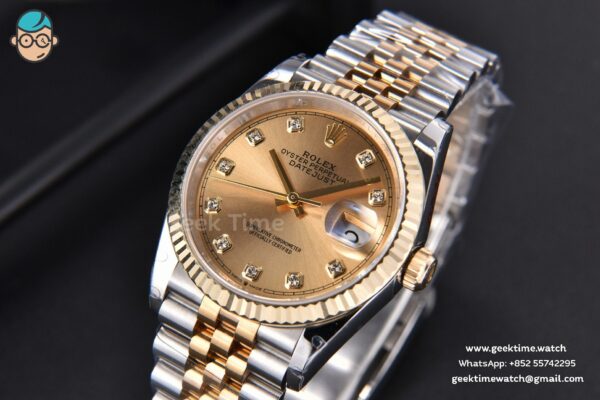 DateJust 36MM 904L YG/SS GMF Fluted Bezel YG Dial Diamond Marker Jubilee Bracelet VR3235