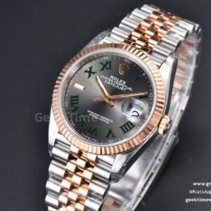 DateJust 36MM 126231 RG/SS VSF Wimbleton Gray Dial Green Marker Jubilee Bracelet VS3235