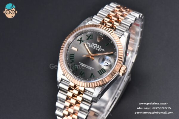 DateJust 36MM 126231 RG/SS VSF Wimbleton Gray Dial Green Marker Jubilee Bracelet VS3235