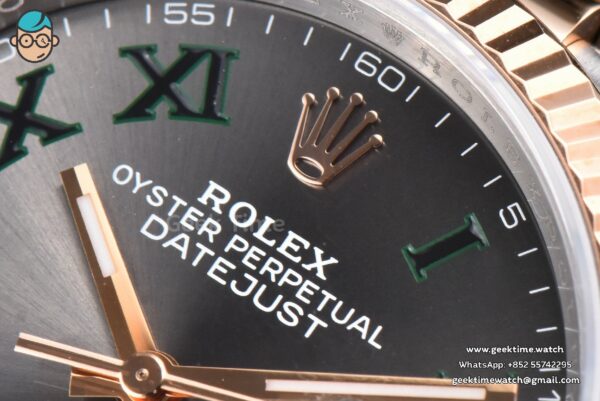 DateJust 36MM 126231 RG/SS VSF Wimbleton Gray Dial Green Marker Jubilee Bracelet VS3235 - Image 5
