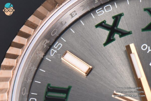 DateJust 36MM 126231 RG/SS VSF Wimbleton Gray Dial Green Marker Jubilee Bracelet VS3235 - Image 6