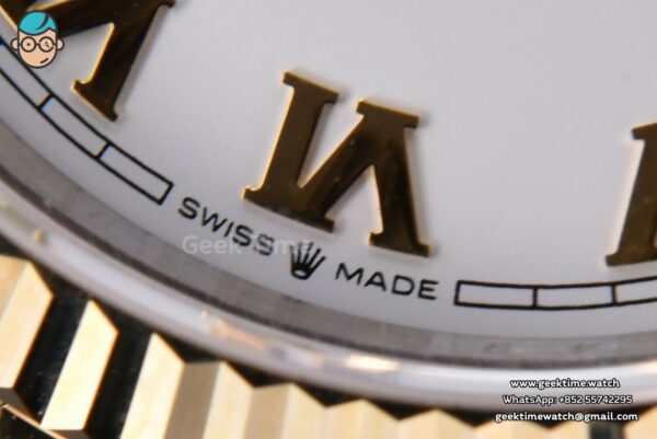 DateJust 36MM 904L YG/SS GMF Fluted Bezel White Dial Roma Marker Jubilee Bracelet VR3235 - Image 8