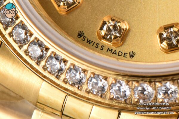 DateJust 28MM Ladies WF YG Diamond Gold Dial Diamond Marker Jubilee Bracelet A2236 - Image 8