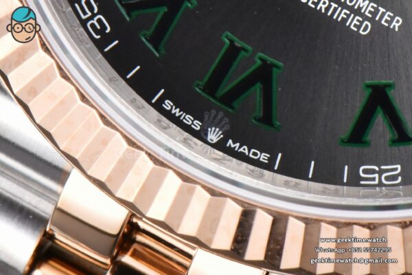 DateJust 36MM 126231 RG/SS VSF Wimbleton Gray Dial Green Marker Jubilee Bracelet VS3235 - Image 8