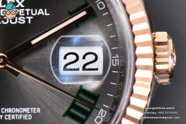 DateJust 36MM 126231 RG/SS VSF Wimbleton Gray Dial Green Marker Jubilee Bracelet VS3235 - Image 9