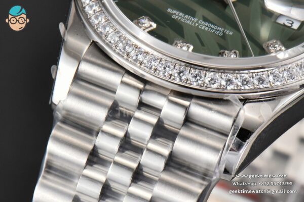 DateJust 36MM BPF Diamond Green Plam Dial Diamond Marker Jubilee Bracelet 2824 - Image 9