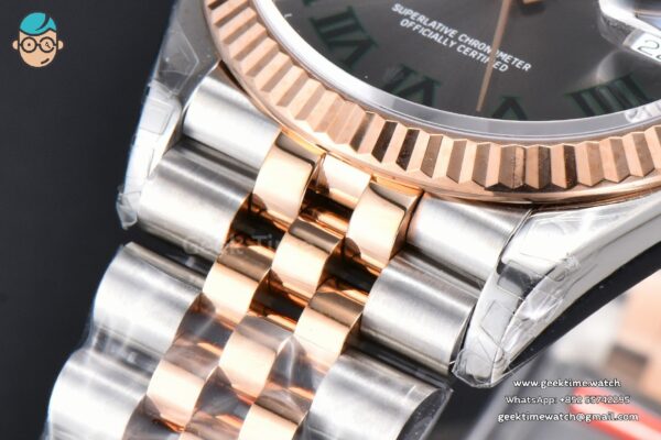 DateJust 36MM 126231 RG/SS VSF Wimbleton Gray Dial Green Marker Jubilee Bracelet VS3235 - Image 10