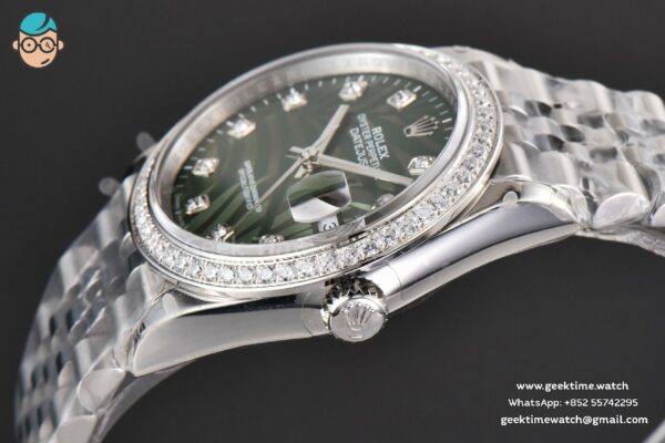 DateJust 36MM BPF Diamond Green Plam Dial Diamond Marker Jubilee Bracelet 2824 - Image 10