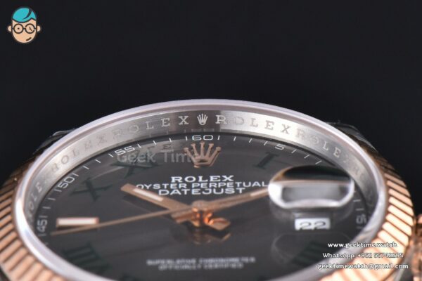 DateJust 36MM 126231 RG/SS VSF Wimbleton Gray Dial Green Marker Jubilee Bracelet VS3235 - Image 12