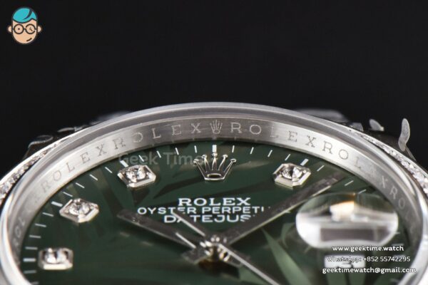 DateJust 36MM BPF Diamond Green Plam Dial Diamond Marker Jubilee Bracelet 2824 - Image 12