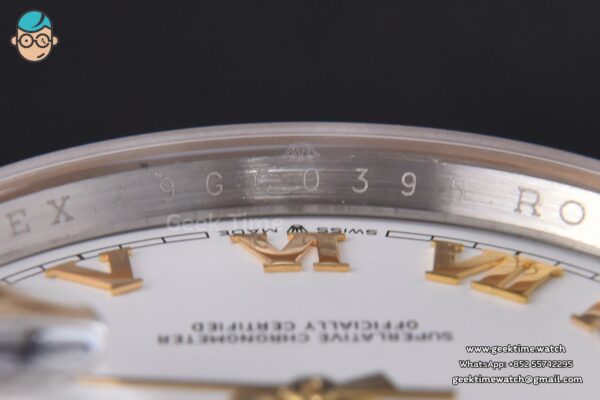 DateJust 36MM 904L YG/SS GMF Fluted Bezel White Dial Roma Marker Jubilee Bracelet VR3235 - Image 12