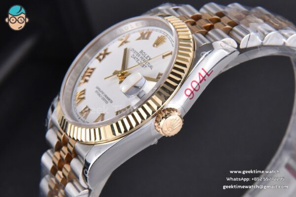 DateJust 36MM 904L YG/SS GMF Fluted Bezel White Dial Roma Marker Jubilee Bracelet VR3235 - Image 13