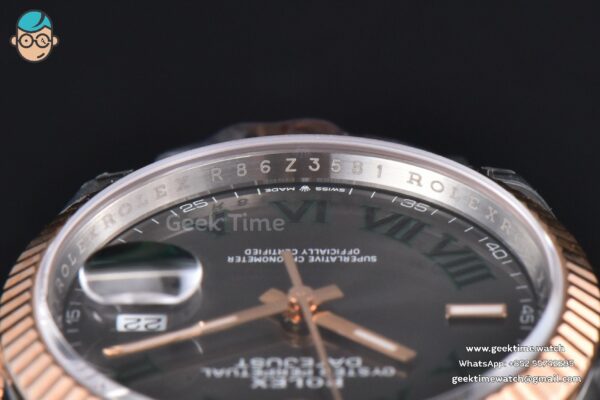 DateJust 36MM 126231 RG/SS VSF Wimbleton Gray Dial Green Marker Jubilee Bracelet VS3235 - Image 13