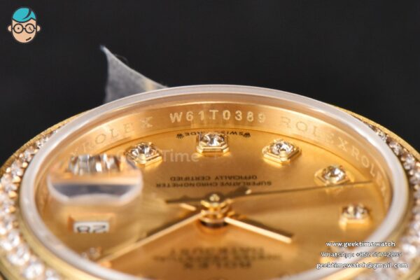 DateJust 28MM Ladies WF YG Diamond Gold Dial Diamond Marker Jubilee Bracelet A2236 - Image 14