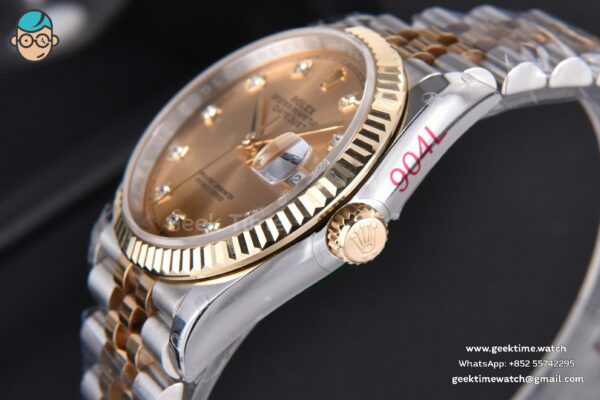 DateJust 36MM 904L YG/SS GMF Fluted Bezel YG Dial Diamond Marker Jubilee Bracelet VR3235 - Image 14