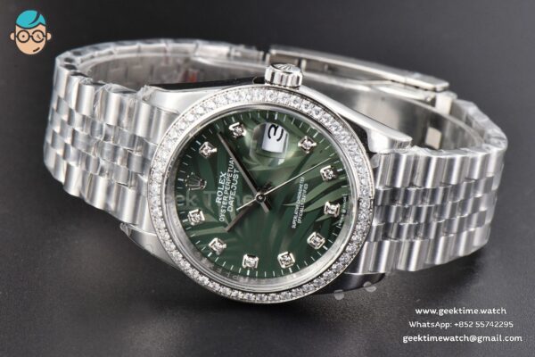 DateJust 36MM BPF Diamond Green Plam Dial Diamond Marker Jubilee Bracelet 2824 - Image 16
