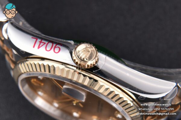 DateJust 36MM 904L YG/SS GMF Fluted Bezel YG Dial Diamond Marker Jubilee Bracelet VR3235 - Image 16
