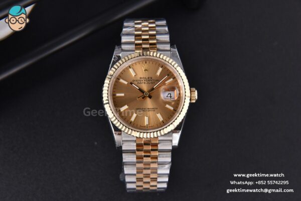 DateJust 36MM 904L YG/SS GMF Fluted Bezel YG Dial Lume Marker Jubilee Bracelet VR3235 - Image 2