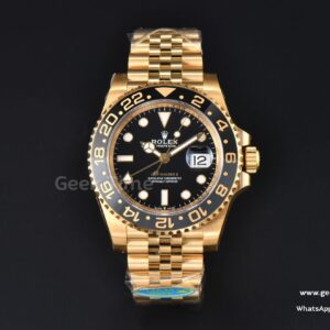 GMT Master II 126718 40mm Clean CF YG schwarz-graue Lünette schwarzes Zifferblatt Jubilee-Armband DD3285