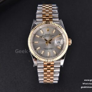 DateJust 36mm YG/SS GMF silberfarbenes Zifferblatt Jubilee-Armband VR3235