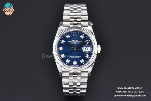 DateJust 36MM 904L VSF Blue Motif Dial Diamond Marker Jubilee VS3235 - Image 2