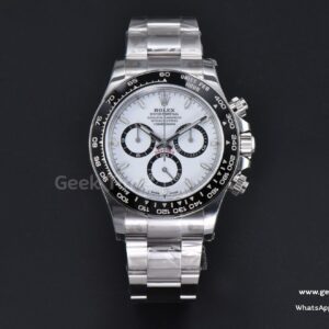 Daytona 126500 Panda 40mm VSF 904L White Dial SS Bracelet A4131 Mod